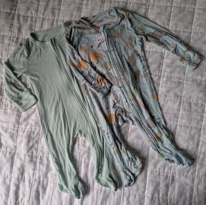 Cloud Island/Huggies Green and Blue Animal Print Footies - Set of 2